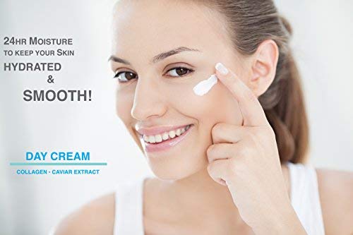 Day Cream with Collagen and Caviar Extract by Lawrens Cosmetics - Moisturizer - uv protector - Hydrates skin - 4oz