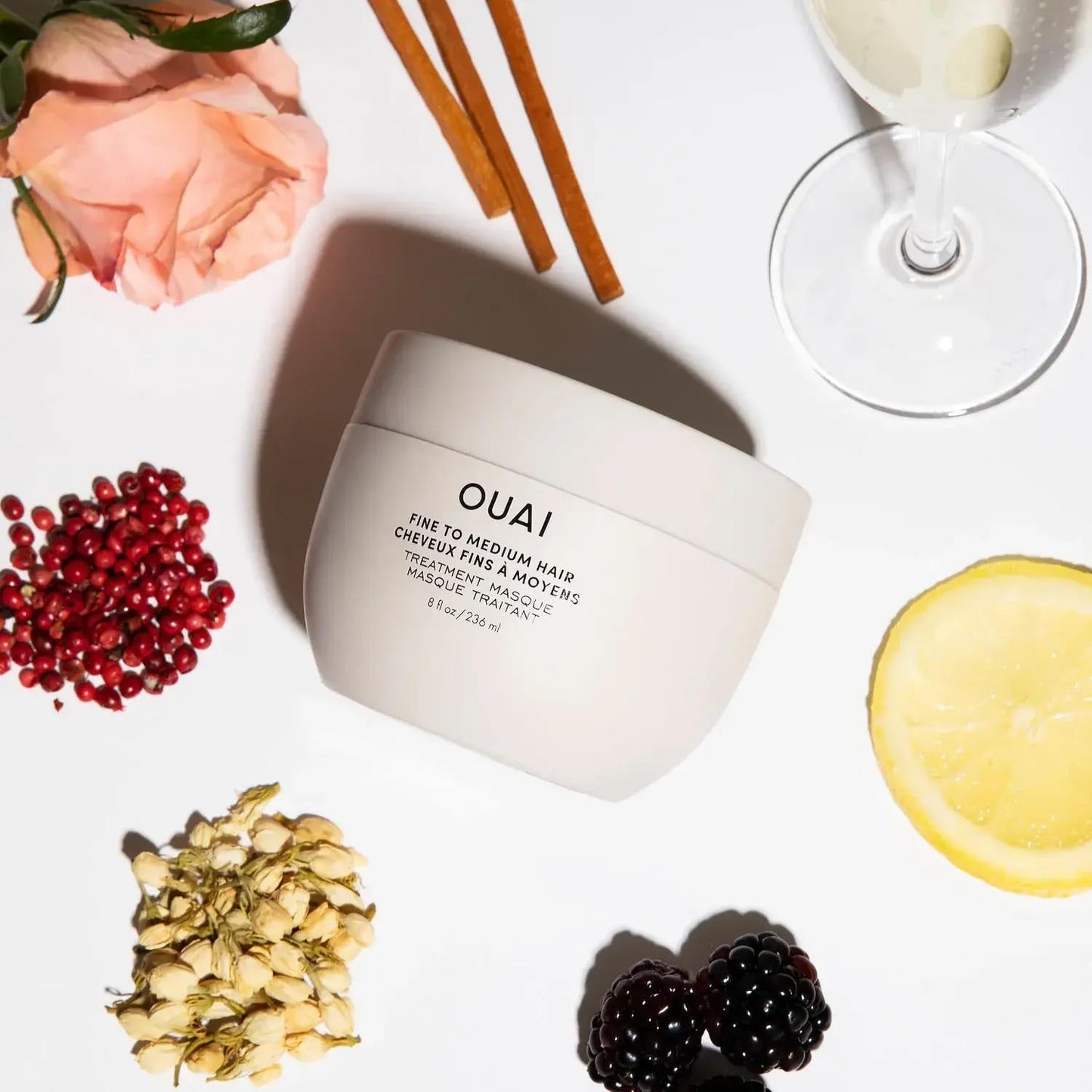 OUAI Fine to Medium Hair Treatment Masque - Hydrating Hair Mask to Help Repair Strands & Increase Shine - With Shea Butter, Keratin and Panthenol - Paraben, Phthalate & Sulfate Free (8 Fl Oz)