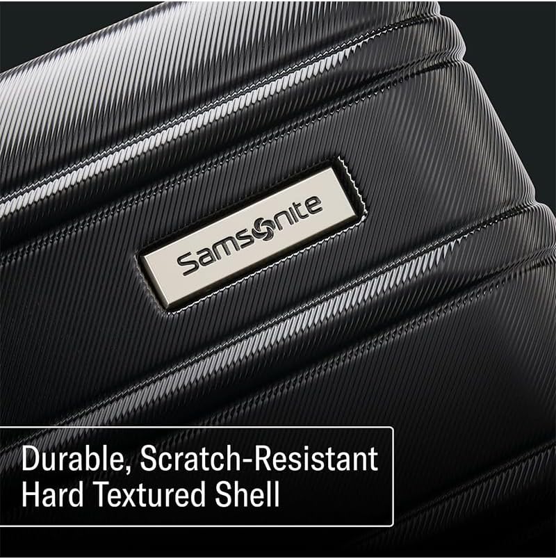 Samsonite Omni 2 Hardside Expandable Luggage with Spinner Wheels, 2-Piece Set (19/28), Midnight Black