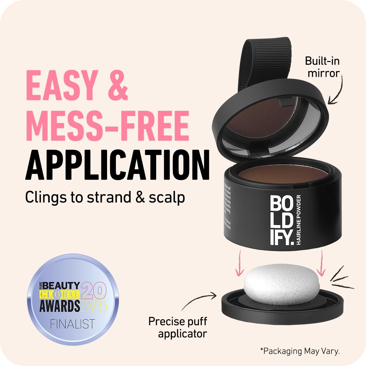 BOLDIFY Hairline Powder (LARGE, 10g) - Root Touch Up Hair Color for Gray Coverage - Bald Spot Concealing Hair Powder for Women & Men - 48-Hour Stain-Proof - Medium Blonde