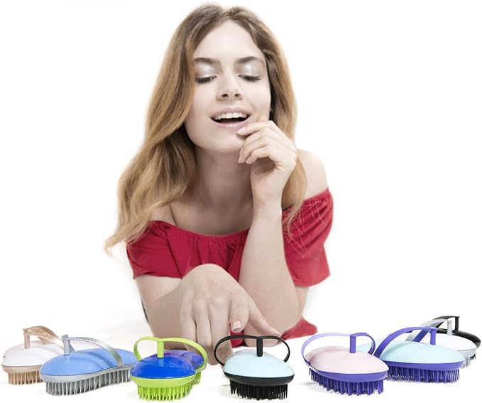 B101 Shower Head Brush/Exfoliator Shampoo Brush/Head Massager Scalp Stress Relax Shower Brush/Scalp Scrub Hair Brush Massager/Hair Massager for Hair Growth/Scalp Dandruff Brush Small Hair