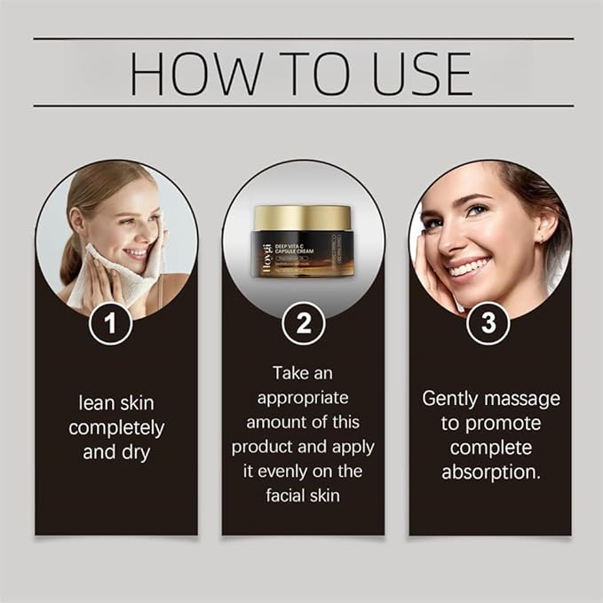 Deep Vitamin C Golden Capsule Face Moisturizer - Liposome Capsules For Wrinkles, Skin Radiance - Transparent Gel with Collagen & Niacinamide for Firming, Repairing, Hydrating Skin Care