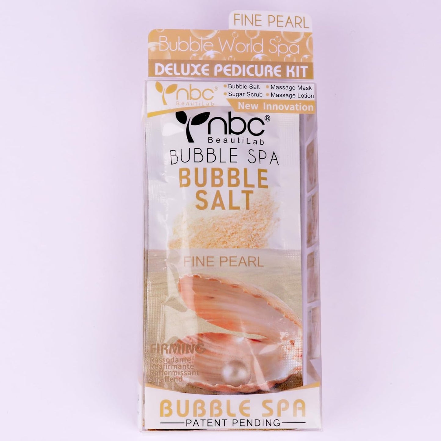 Pedicure Kit Foot Soak Set: Bubble Salt, Sugar Scrub, Massage Mask, Massage Lotion in a Box, 4 Step Foot Spa Kit for Dry Feet,Tired FeetοΌ1 Set Pearl )