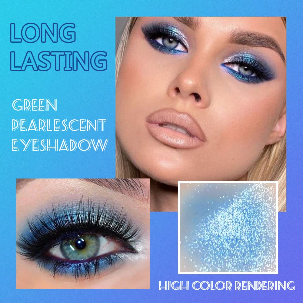 Purple Blue Eyeshadow Palette, Shimmer & Matte Violet Green Powder for Eye Makeup โ 9-Color Highly Pigmented Light Dark Blue Pink Shades, Blendable Shiny & Matt