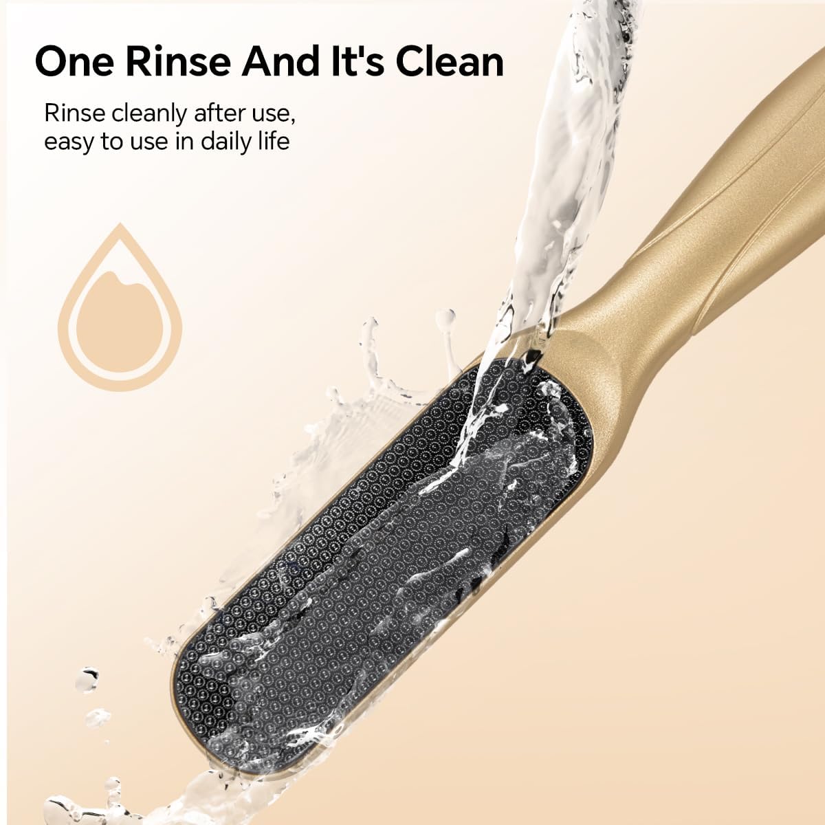 Nano Glass Foot File, Foot Callus Remover, Double Sided Pedicure Tools for Feet, Dual Use of Dry and Wet, Professional Hygienic Foot Scrubber to Achieve Smooth, Silky Feet Instantly (Golden)