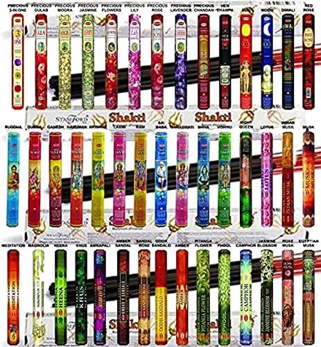 Hem Incense Sticks Variety Pack - 15 Fragrances (300 Sticks Total) - Sandalwood, Lavender, White sage & More - Long-Lasting Aromatherapy for Meditation, Yoga, Relaxation - Glowelle