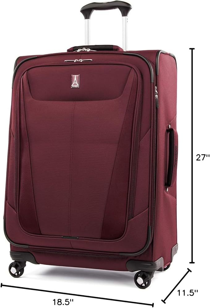 Travelpro Maxlite 5 Softside Expandable Luggage with 4 Spinner Wheels, Lightweight Suitcase, Men and Women, Burgundy, 2-Piece Set (21/25)