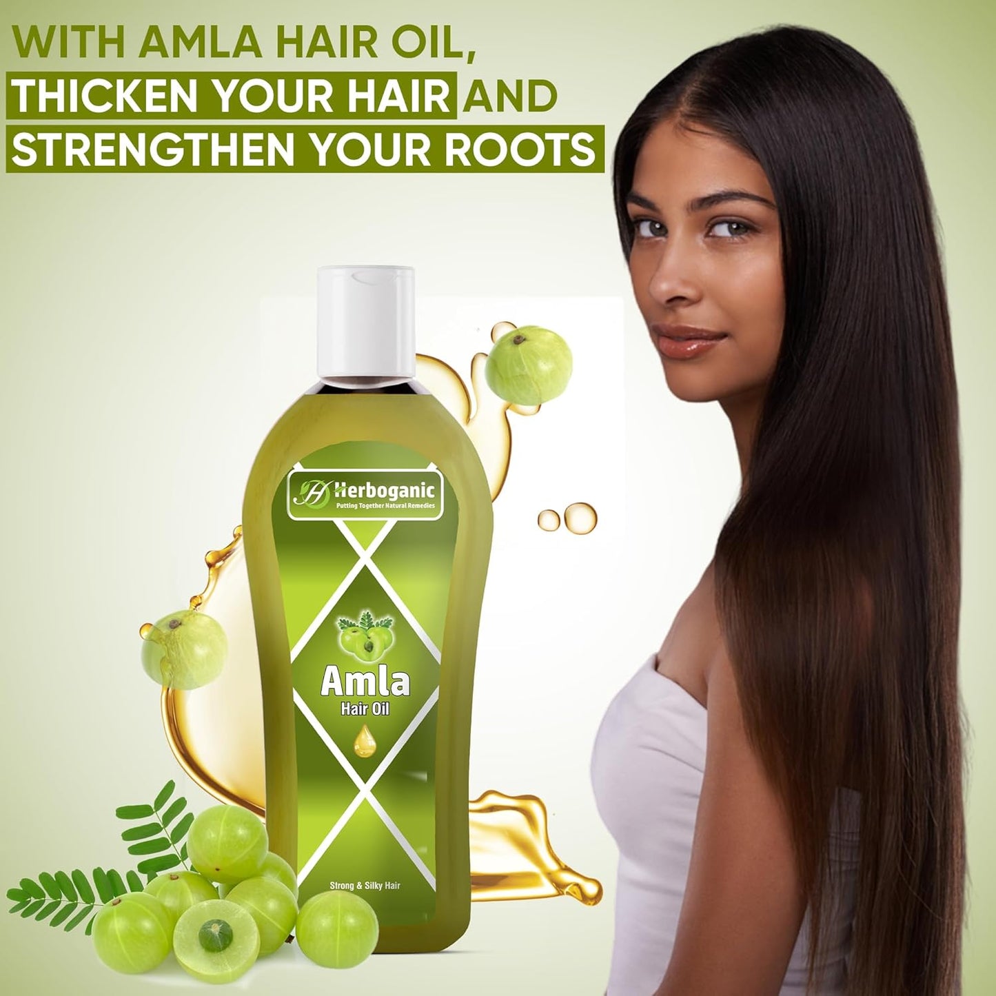 Amla Herbal Hair Oil, Stimulated Hair Growth, Reducing Hair Loss, Improve Scalp Circulation by Herboganic 5 Fl. Ozโฆ