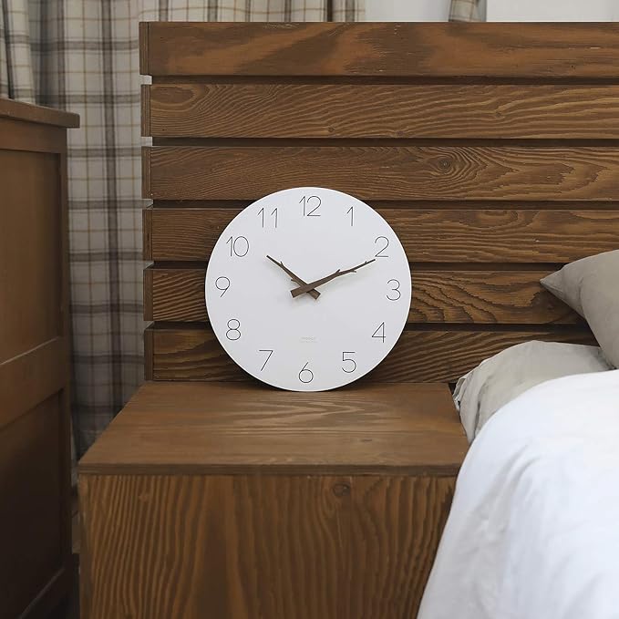 mooas Flatwood Twig Wall Clock,12" Non-Ticking Sweep Movement Decorative Battery Operated Simple Modern Wall Clock for Home Living Room Kitchen Bedroom Office School (Twig)