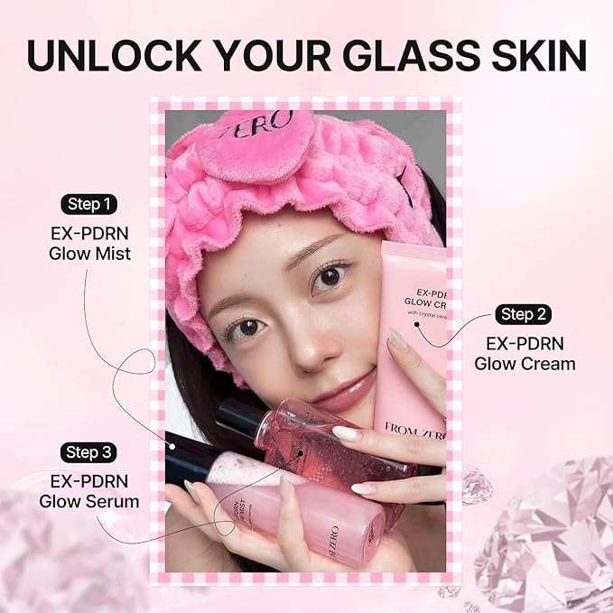 FROM ZERO EX-PDRN Bouncy Glow Duo|Toner Mist and Capsule Cream|Ginseng Exoxome, Broccoli PDRN, 3X Collagen, Crystal Ceramide|Korean Glass Skin|Gift for Teen Girls