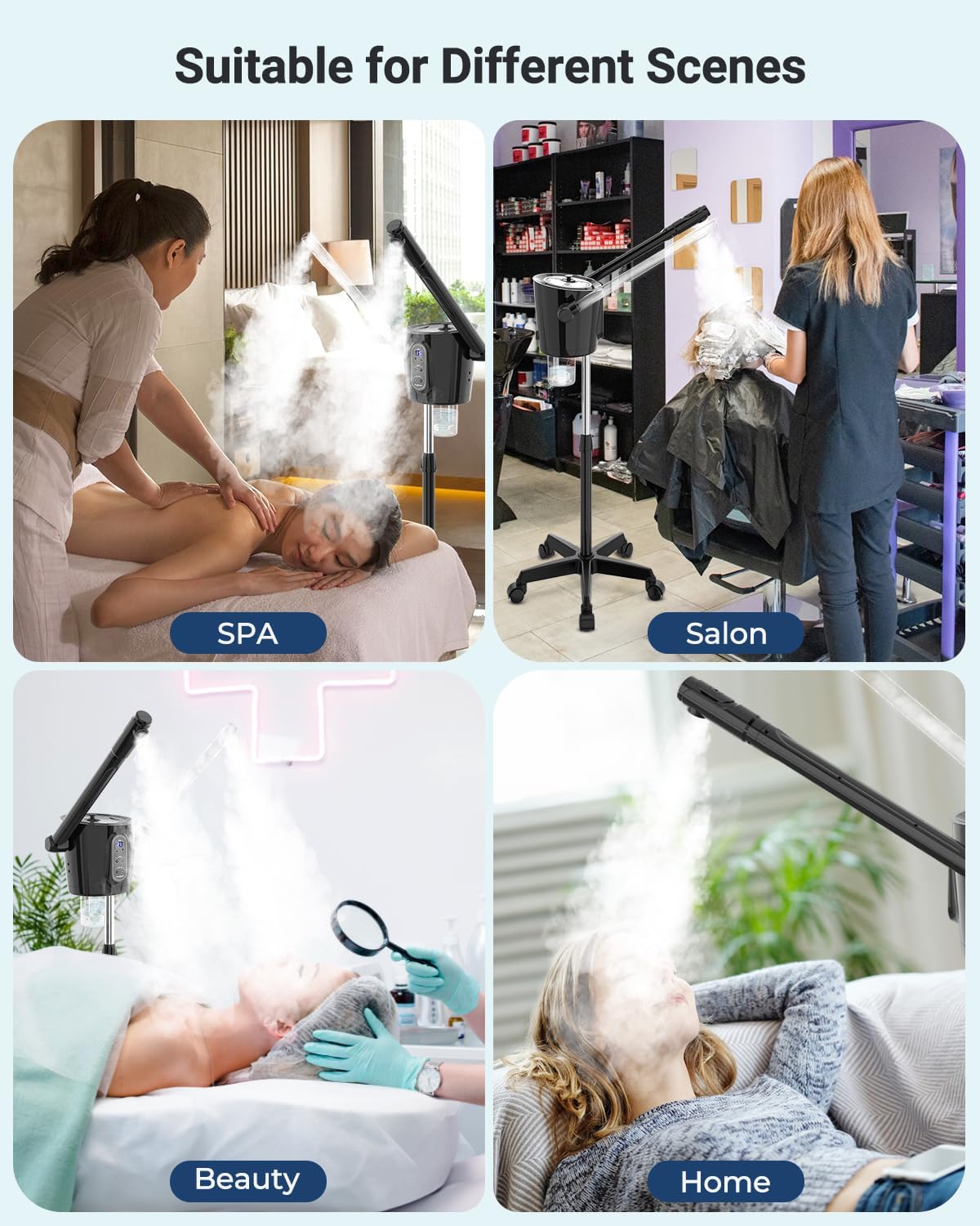 Kingsteam 2-in-1 Hot & Cold Facial Steamer with Ozone & Ionic Technology,Deep Cleansing & Moisturizing,30-Min Timer,Large Water Tank for Professional Estheticians, Beauty Salons & Home Use