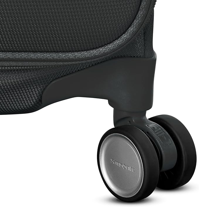 Samsonite UpLIFT Lightweight Large Checked Softside 3-Piece Luggage Set with Spinner Wheels - Expandable - Airline-Approved, Polyester Soft Suitcase for Ultra Light Travel - Black