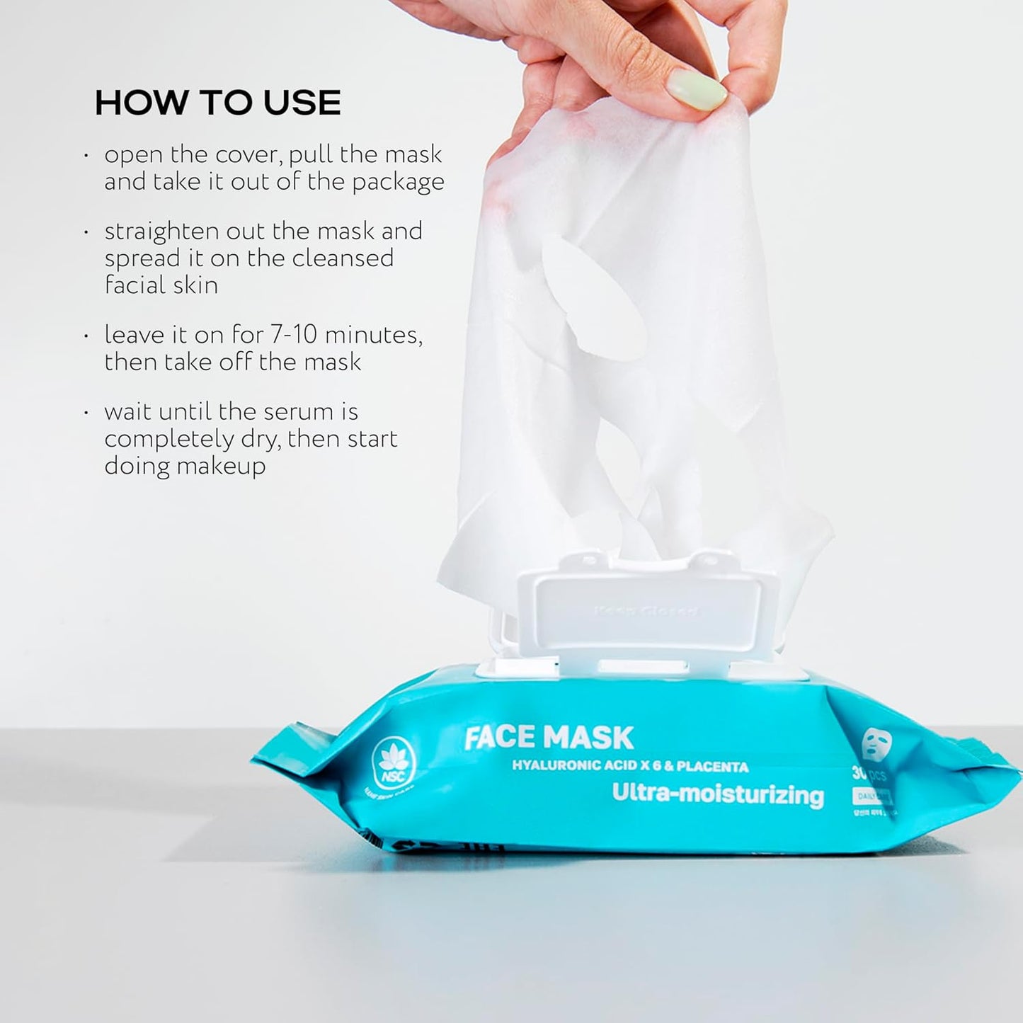 Korean Sheet Masks with Niacinamide & Vitamin C - 30-Pack Premium Face Mask Set - Intensive Hydrating Sheet Mask Collection - Advanced K-Beauty Skincare - Complete Monthly Supply for Daily Face Care