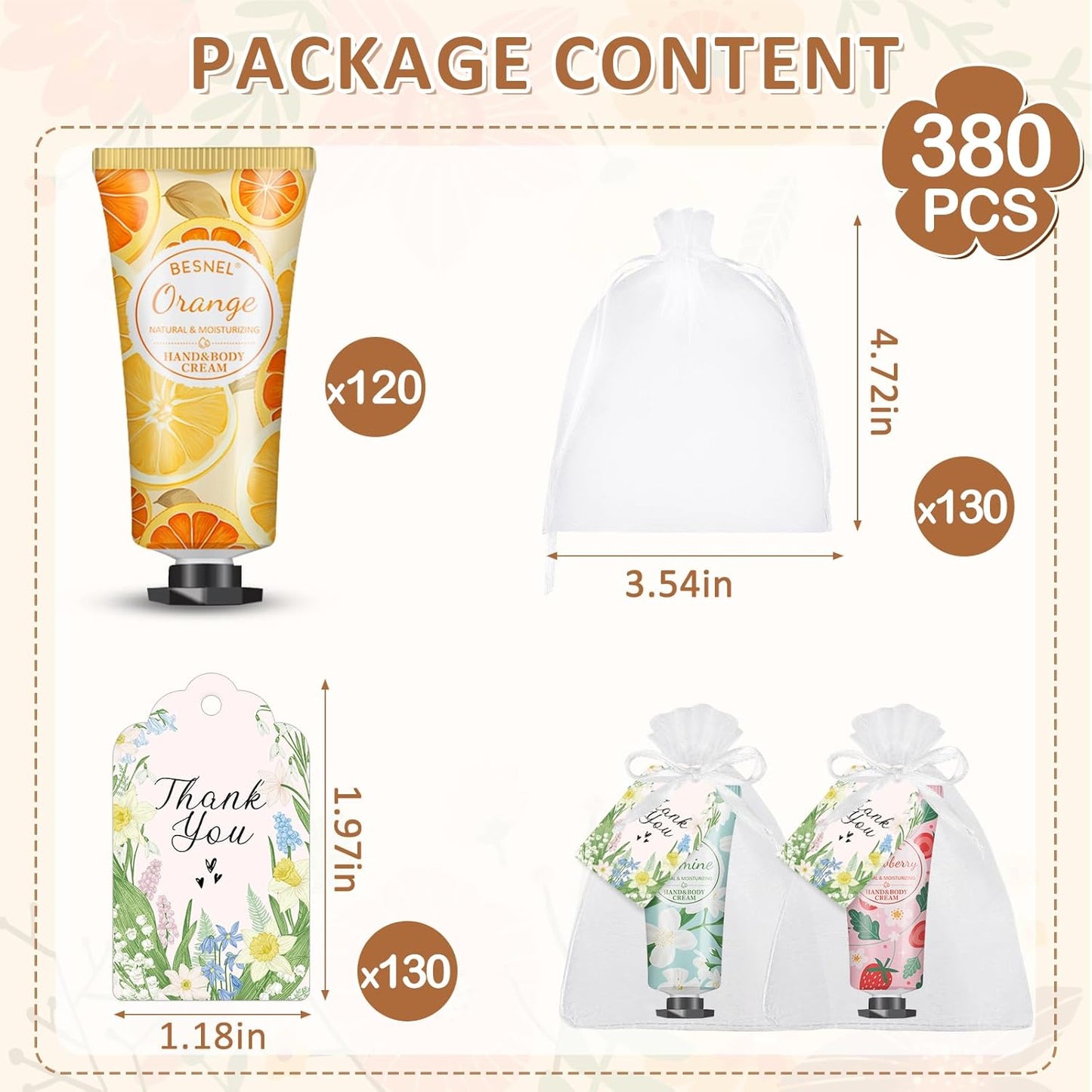 120 Pack Hand Cream Gifts Set For Women, Mini Hand Lotion Travel Size in Bulk for Dry Cracked Hands, Graduation Gifts, End of Year Teacher Appreciation Gifts, Thanksgiving Gifts, Party Favors - Glowelle