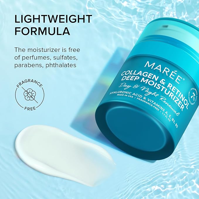 MAREE Bundle - Hair Styling Capsules & Face Moisturizer Collagen Cream - Keratin, Jojoba & Argan Oil, Hyaluronic Acid & Retinol - Leave-in Anti Frizz Conditioner & Anti Aging Face Cream with Vitamins