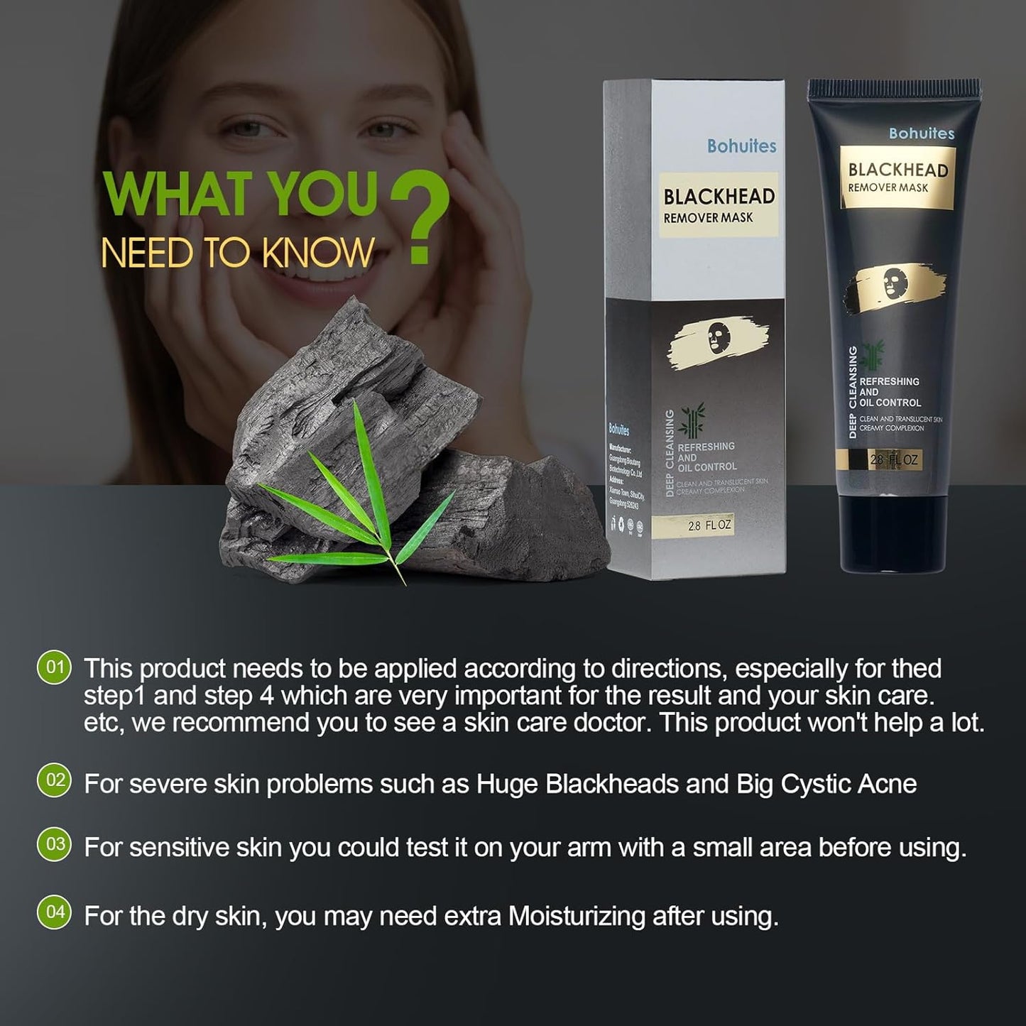 Bamboo Charcoal Blackhead Remover Mask β Peel Off Face Mask for Deep Pore Cleansing |Reduce Blackheads & Excess Oil,Refines Pores for All Skin Types(2.8 Ounce (Pack of 1), Aloe Vera)