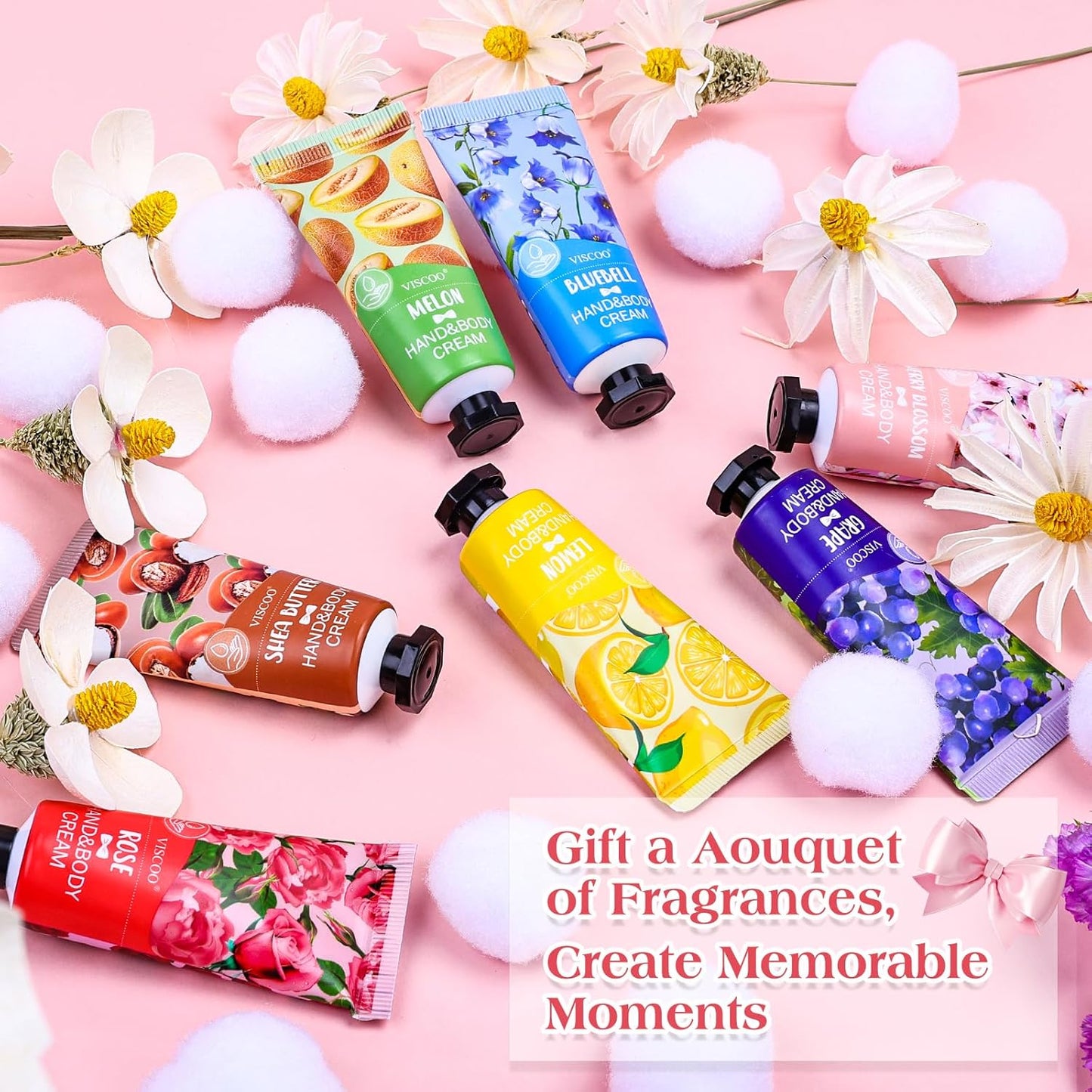 7 Pack Hand Cream Gifts Set for Women,Hand Lotion for Birthday Gifts for Women Teengirls, Bridesmaid Gifts,Thank You Gifts,Mini Moisturizing Hand Lotion Travel Size in Bulk for Dry Cracked Hands - Glowelle