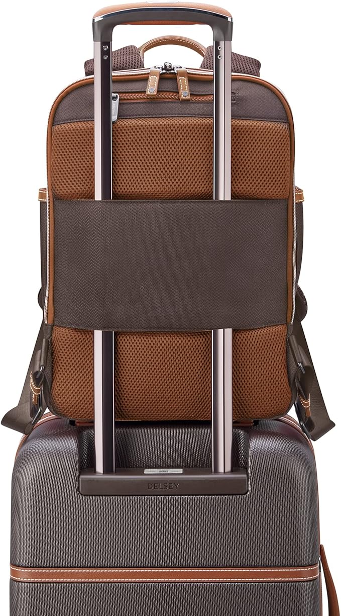 DELSEY PARIS Chatelet Air 2.0 Hardside Luggage with Spinner Wheels, Chocolate Brown, 2 Piece Set, (20/Backpack)