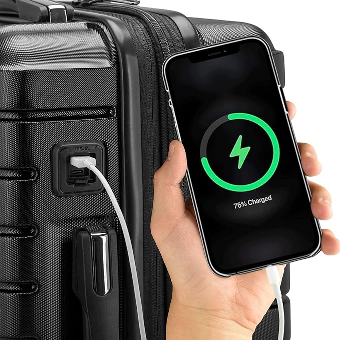 Traveler's Choice Archer Polycarbonate Hardside Spinner Luggage Set,Tie Down Straps, Black, 3-Piece