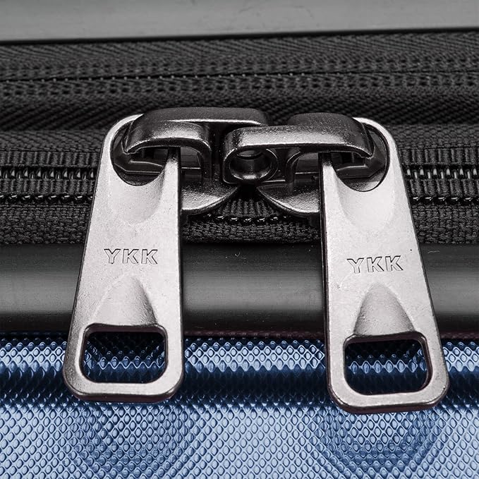 Traveler's Choice Archer Polycarbonate Hardside Spinner Luggage Set, Tie Down Straps, Blue, 3-Piece