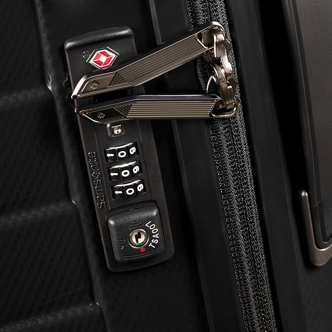 Samsonite Proxis Medium Hardside Luggage with Dual Spinner Wheels - Innovative Roxkinโข Lightweight Shell With Ultimate Durability- Includes TSA Lock, Ergonomic Telescoping Handle - Black