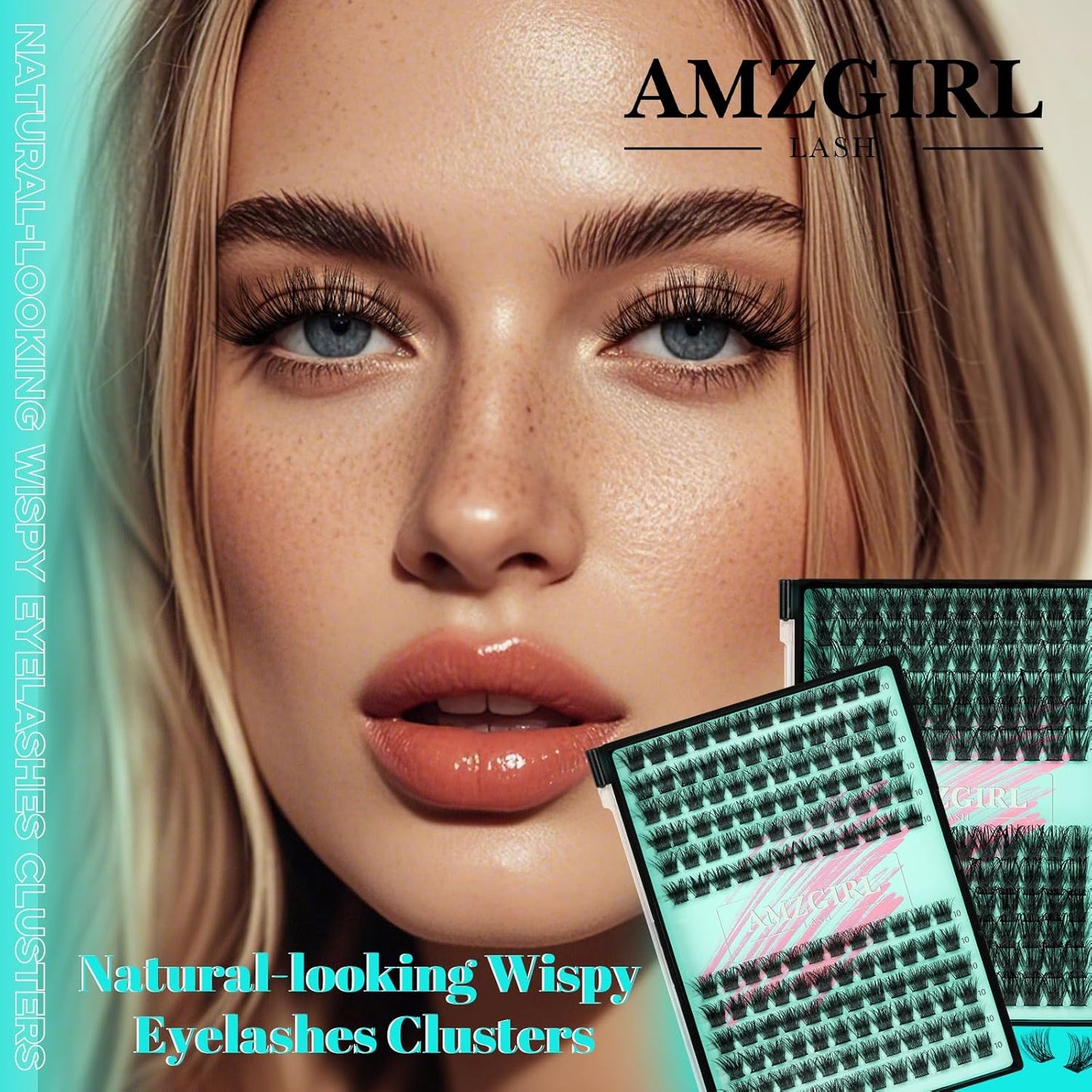 Wispy Lash Clusters Eyelash Extensions 144pcs Individual Lashes Cluster 16mm C Curl Fake Eyelash with Thin Band DIY Cluster Lashes At Home For Beginners (C-16mm) - Glowelle