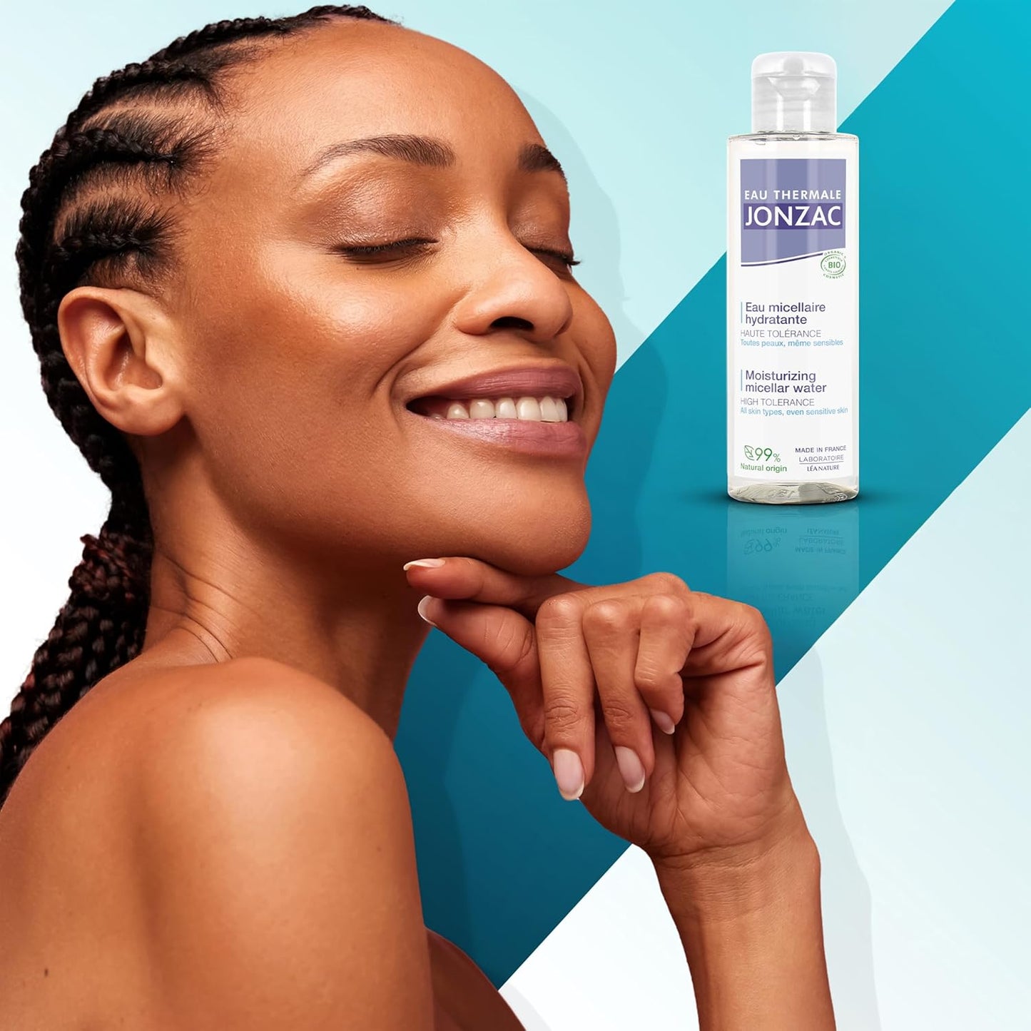 99% Organic Micellar Water - Natural Eye & Face Makeup Remover - Hydrating Thermal Water - for Sensitive Skin - Non-Toxic - Agua Micelar Orgรกnica - Travel Size - 3.38 Fl Oz