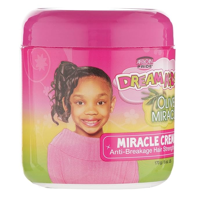 African Pride Dream Kids Olive Miracle Creme Anti-Breakage Hair Strengthener - Helps Strengthen, Condition & Protect Hair, Contains Olive Oil, 6 Oz