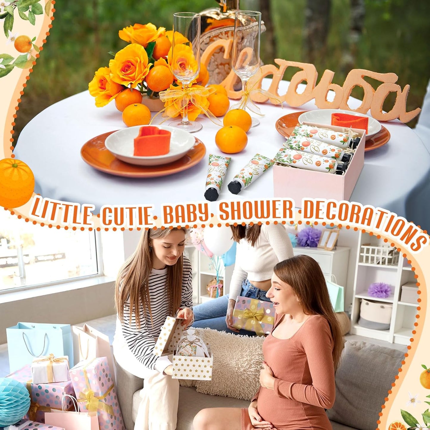 48 Sets Oh Baby Little Cutie Hand Cream Gifts Bulk Baby Shower Favors Travel Size Hand Lotion for Dry Cracked with Tags Organza Bags Shower Party Supplies for Guest Kids - Glowelle