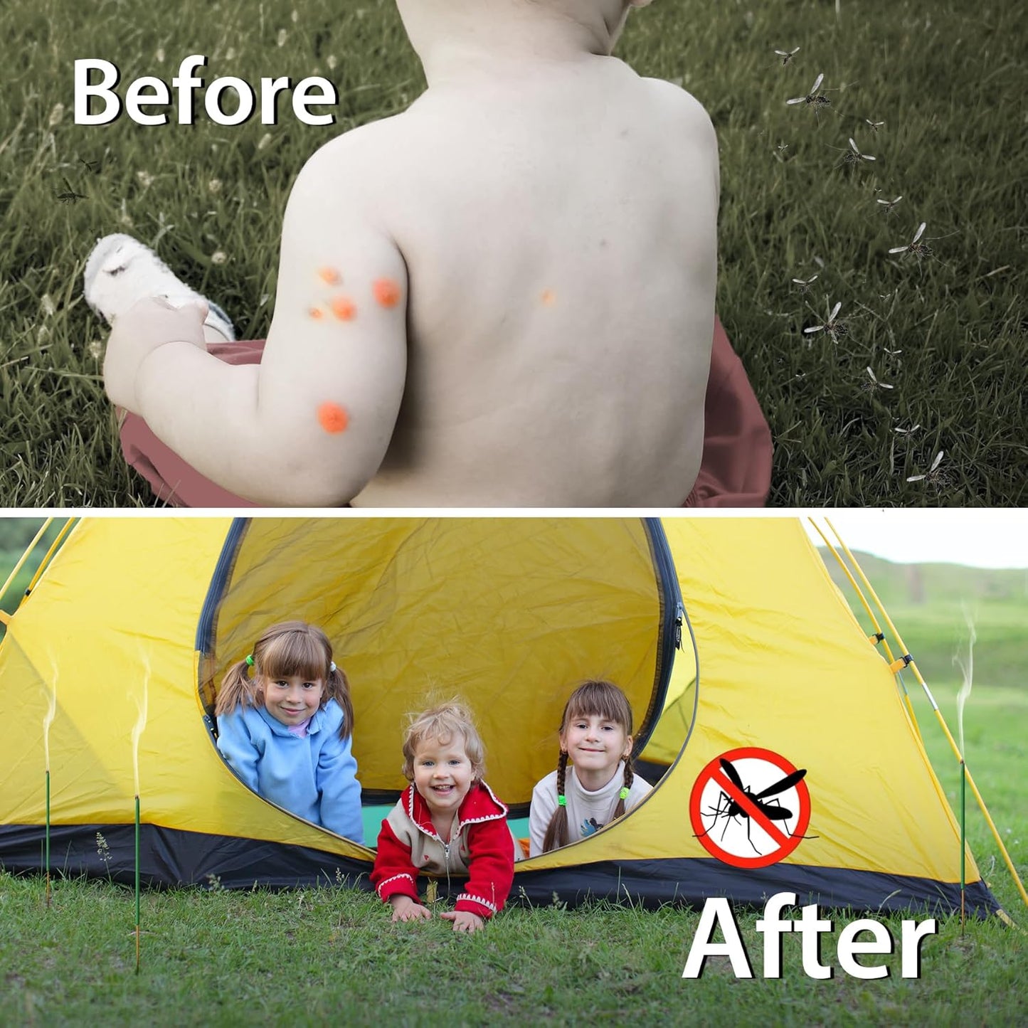 BugBai® Mosquito Repellent Outdoor Patio, 240 PCS Natural Plant-Based Citronella Oil Incense Sticks Indoor Home Pet Family Safe, DEET Free Bug Insect Control Repellent for Yard Garden Camping Fishing - Glowelle