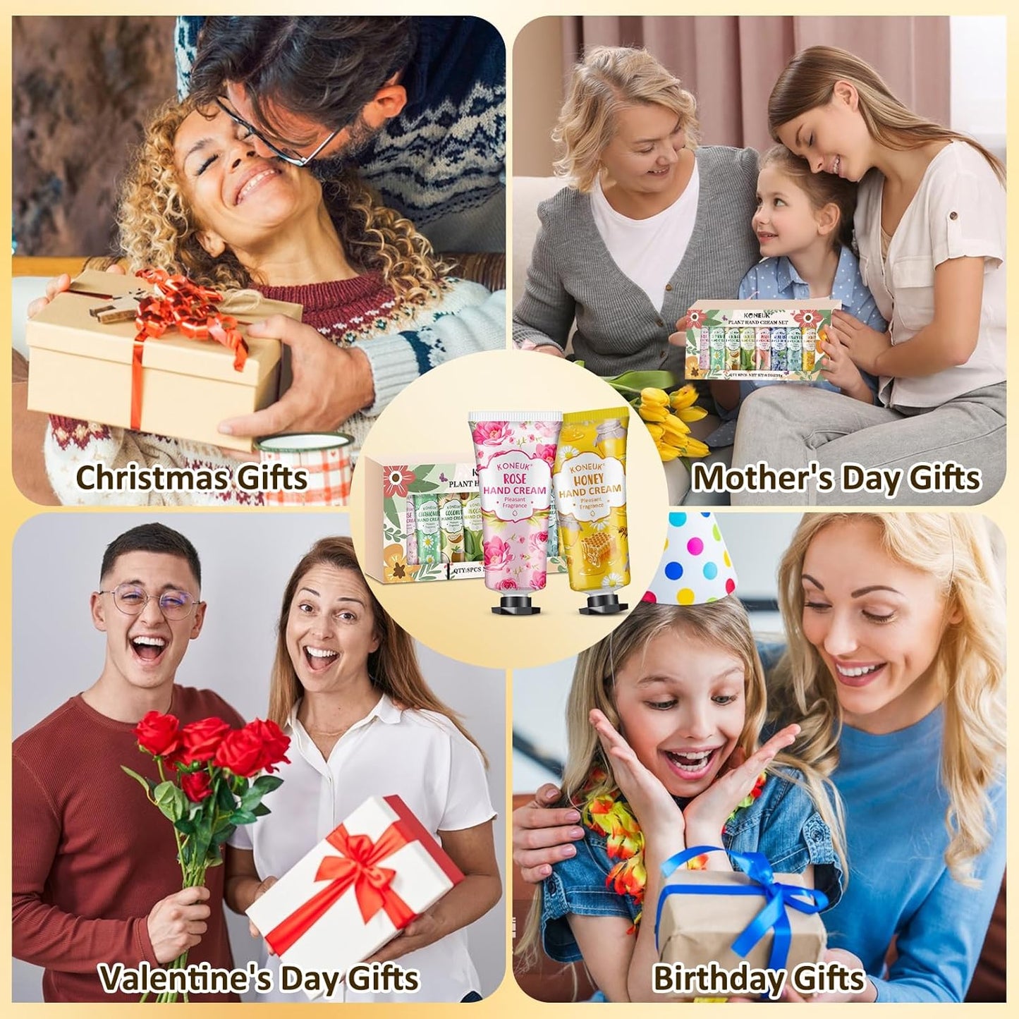 8 Pack Hand Cream Gifts Set For Women, Mini Hand Lotion Travel Size for Dry Cracked Hands, Bulk Hand Cream for Mom Gifts, Bridal Shower Favors, Birthday Gifts and Small Gifts for Women - Glowelle