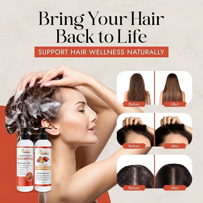 Batana oil & Sea Moss Hair shampoo and Conditioner Set- Handmade organic shampoo with castor oil, Aloe Vera, Fenugreek, rosemary, tea tree-Vegan - natural, non toxic, paraben, Sulfate-Free shampoo