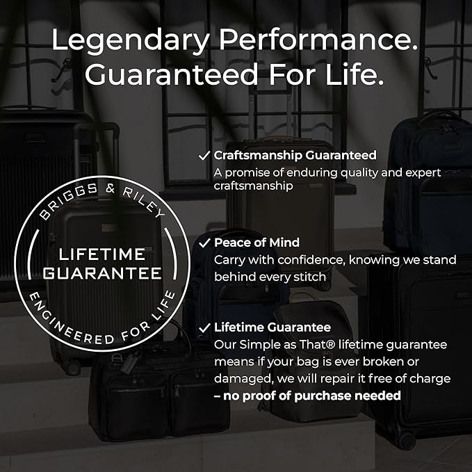 Briggs & Riley Essential 22" Carry-On Expandable Spinner - Carry On Luggage for Travel, Suitcases with Wheels, Hardside Rolling Bag for Men & Women, Front Pocket - Sympatico Collection, Black