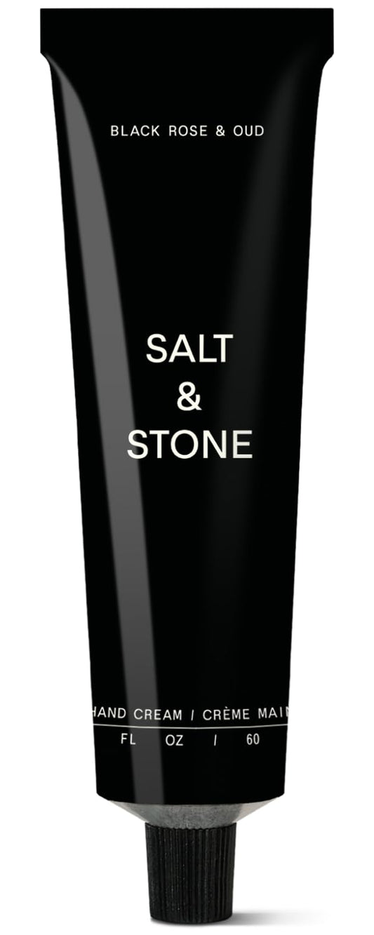 Salt & Stone Hand Cream for Women & Men | Black Rose & Oud | Hydrates, Nourishes & Softens Skin | Restores Dry Cracked Hands | Fast-Absorbing | Cruelty-Free & Vegan (2 fl oz) - Glowelle
