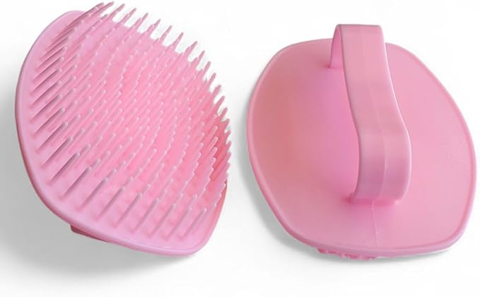 Detangler Hair Brush with Firm Bristles (4×3 in) – Dry & Wet Shampoo and Conditioner Scalp Massager for Deep Cleansing, Exfoliating & Dandruff Control. Multi-Use for Hair, Beard & Scalp (2 PC,Pink)
