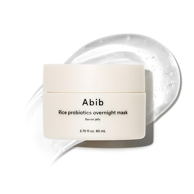 Abib Rice Probiotics Overnight Face Mask Barrier Jelly 2.7 fl oz | Korean Sleeping Mask for Glass Skin | Moisturizing & Slugging Cream