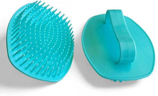 Detangler Hair Brush with Firm Bristles (4×3 in) – Dry & Wet Shampoo and Conditioner Scalp Massager for Deep Cleansing, Exfoliating & Dandruff Control. Multi-Use for Hair, Beard & Scalp (2PC,Green)