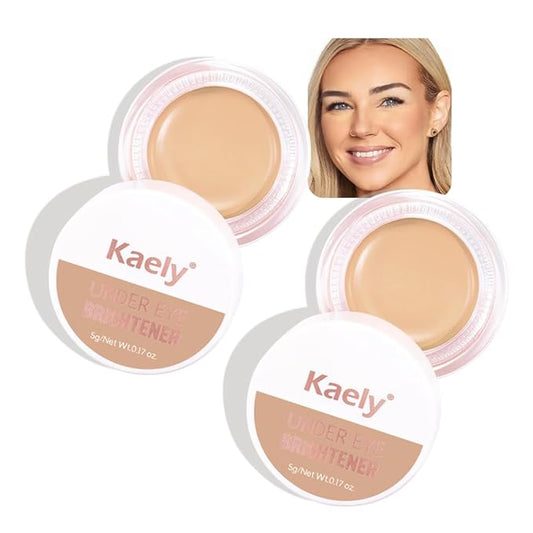 evpct 2Pcs under Eye Corrector Brightener Concealers for Older Women Dark Circles, under Eye Cream Pot Concealer Full Coverage Peach Color Corrector Makeup, Nourishing Waterproof,10# Natural