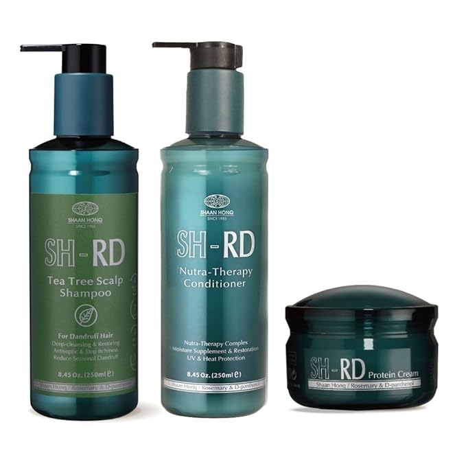 250ml Tea-Tree Shampoo + 250ml Nutra-Therapy Conditioner + 50ml Protein Cream for Dandruff & Sensitive Scalp