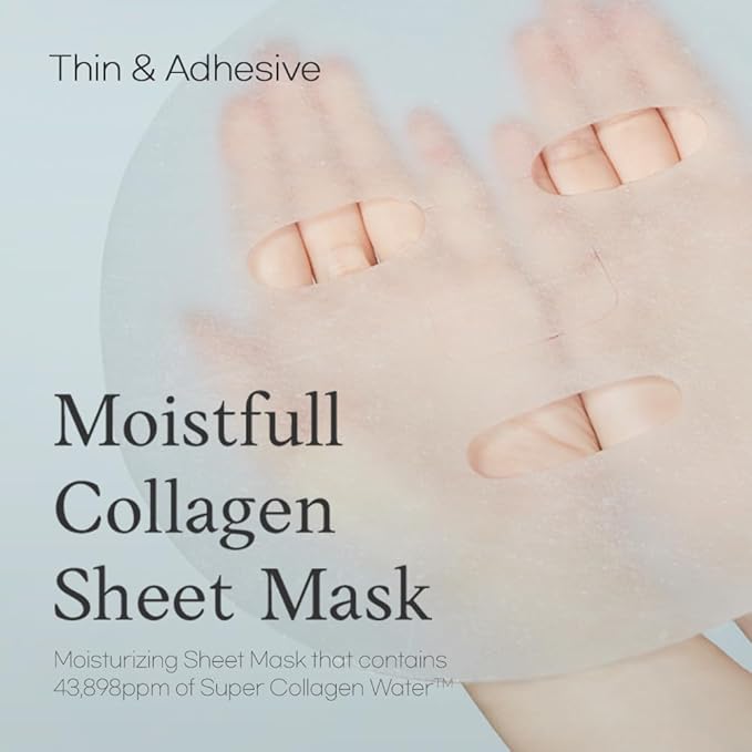 ETUDE Moistfull Collagen Sheet Mask 10pcs SET, Face Mask, Face Moisturizer, Super Collagen Water, Lupinus Albus Protein, Vegan Certified, Sensitive Skin, Deep Hydration, Korean Skin Care, Beauty