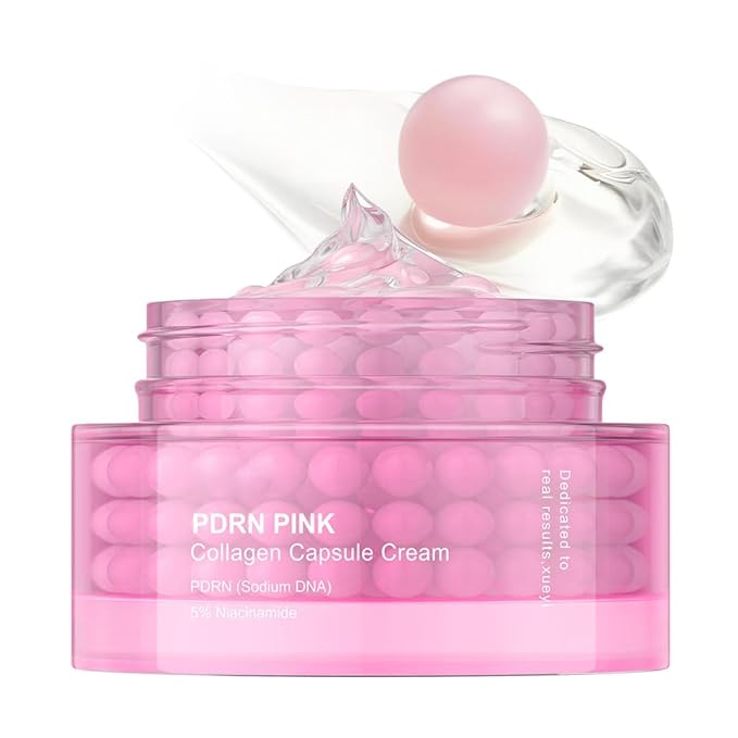 Pink Collagen Jelly Cream,PDRN(Sodium DNA)+ 5% Niacinamide,Gentle Moisturizer Hydrating Brightening Anti-Wrinkle Improve Fine Lines & Rough Texture For Face