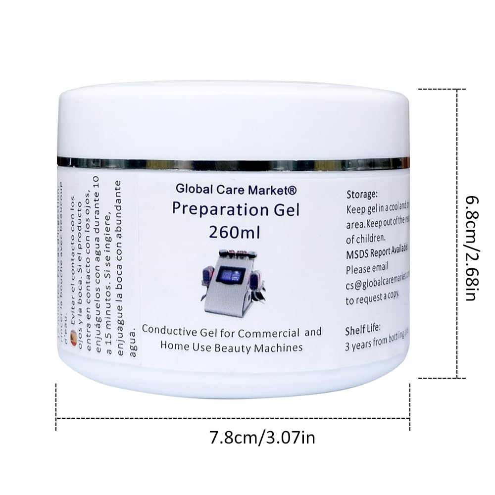 RF Conductive Gel with Hyaluronic Acid for Microcurrent Face Device, Radio Frequency Gel for Body Skin Tightening Machine, Hydrating Skin Cooling Cream for IPL Hair Removal, 260ml Jar