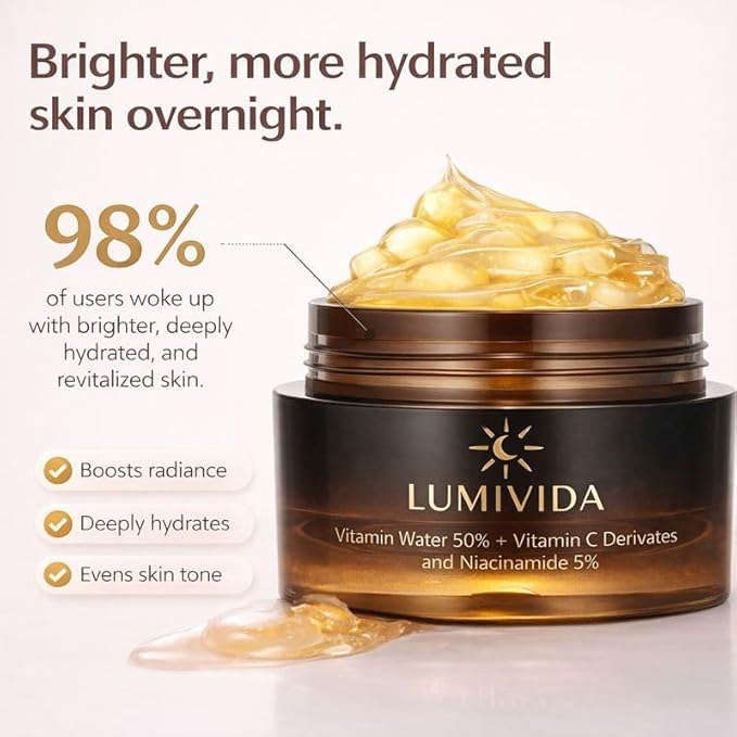 Hydrating Face Cream with Collagen & Vitamin C – Brightening Moisturizer with Peptides & Antioxidants for Radiant, Anti Aging Glowing Skin – 55g