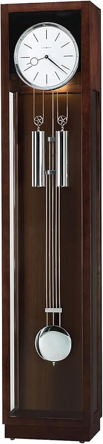 Howard Miller Templeton Floor Clock II, Silver Pendulum Triple Chime Movement with Espresso Finish, Adjustable Levelers Iluuminated Dial Grandfather Pendulum for Home Decor & Office