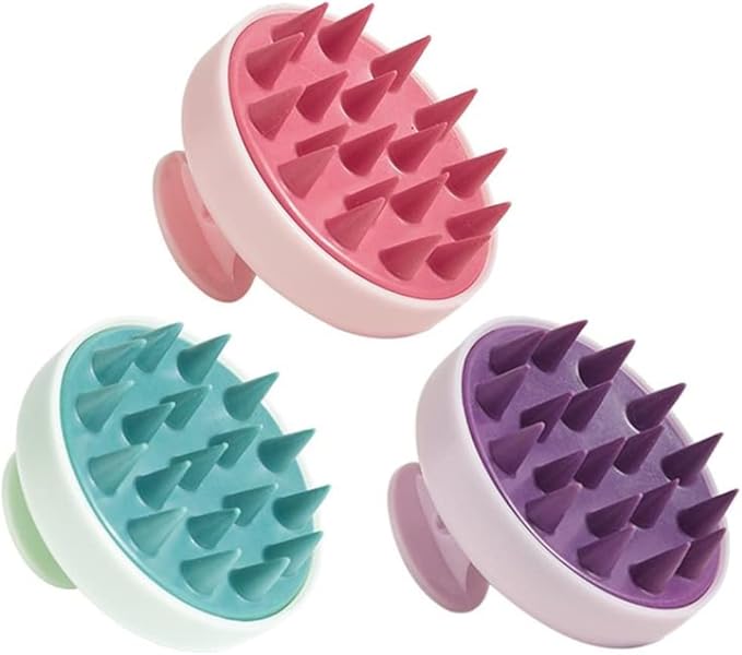 Hair Scalp Massager Soft Silicone Scalp Brush Shampoo Brush Scalp Exfoliator Scalp Massager for Hair Growth/Dandruff Removal, Head Massager for Hair Care Styling Tools Appliances (1x Pink)