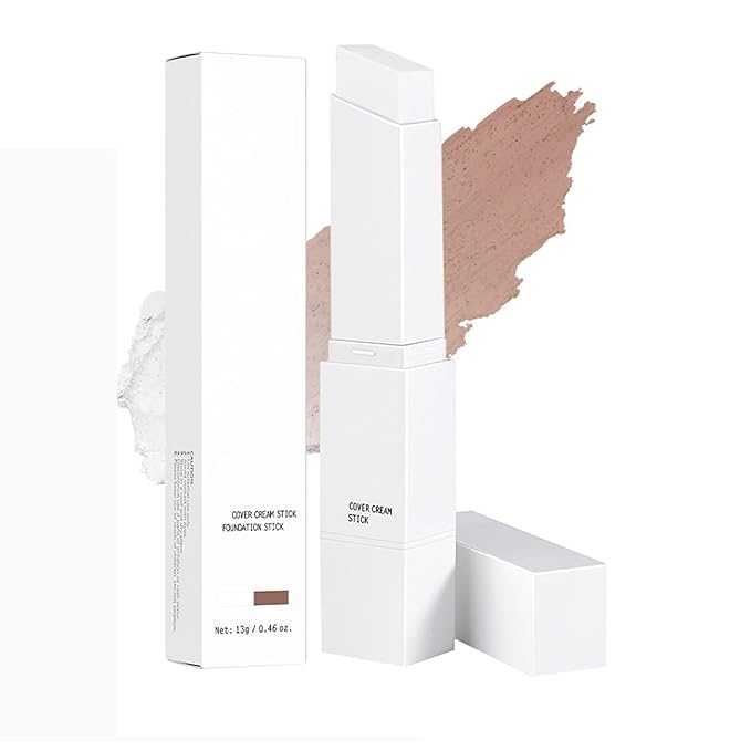AKARY Color Changing Foundation Stick, Medium to Full Coverage Cream Blance Cover Cream Stick Hydrating Makeup, Dual-Ended with Soft Brush for Flawless Look, Portable & Travel-Friendly, #5 Tan