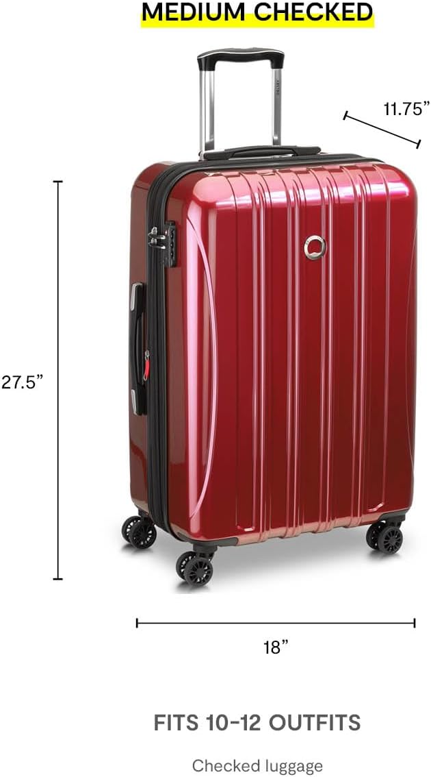 DELSEY PARIS Helium Aero Hardside Expandable Luggage with Spinner Wheels, Plum, 3-Piece Set (21/24/28)