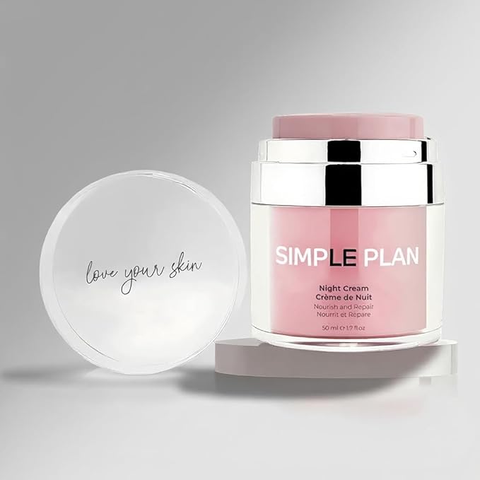 SIMPLE PLAN Night Cream – Restorative Hydrating Face Cream with Ceramides & Hyaluronic Acid | Anti-Aging Night Moisturizer for Face | Nourishing Facial Moisturizer for Women & Men – 50ml