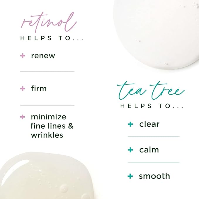 Tree of Life Facial Serum for Face - Skin Care Face Serums, Hydrating, Anti-Aging, Skin Care Duo Serums to Smooth Dry & Sensitive Skins (Retinol & Tea Tree, 2 x 1oz)