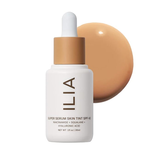 ILIA - Super Serum Skin Tint SPF 40 | Non-Comedogenic, Vegan, Lightweight to Help Against Blue Light, + Pollution while Hydrating, Smoothing, + Refining (Matira ST11, 1 fl oz | 30 ml)